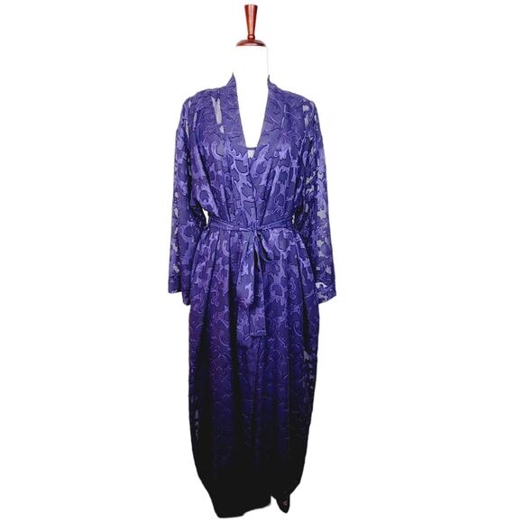 Victoria's Secret Gold Label Purple Sheer Nightgown and Robe - Size S - Picture 2 of 15